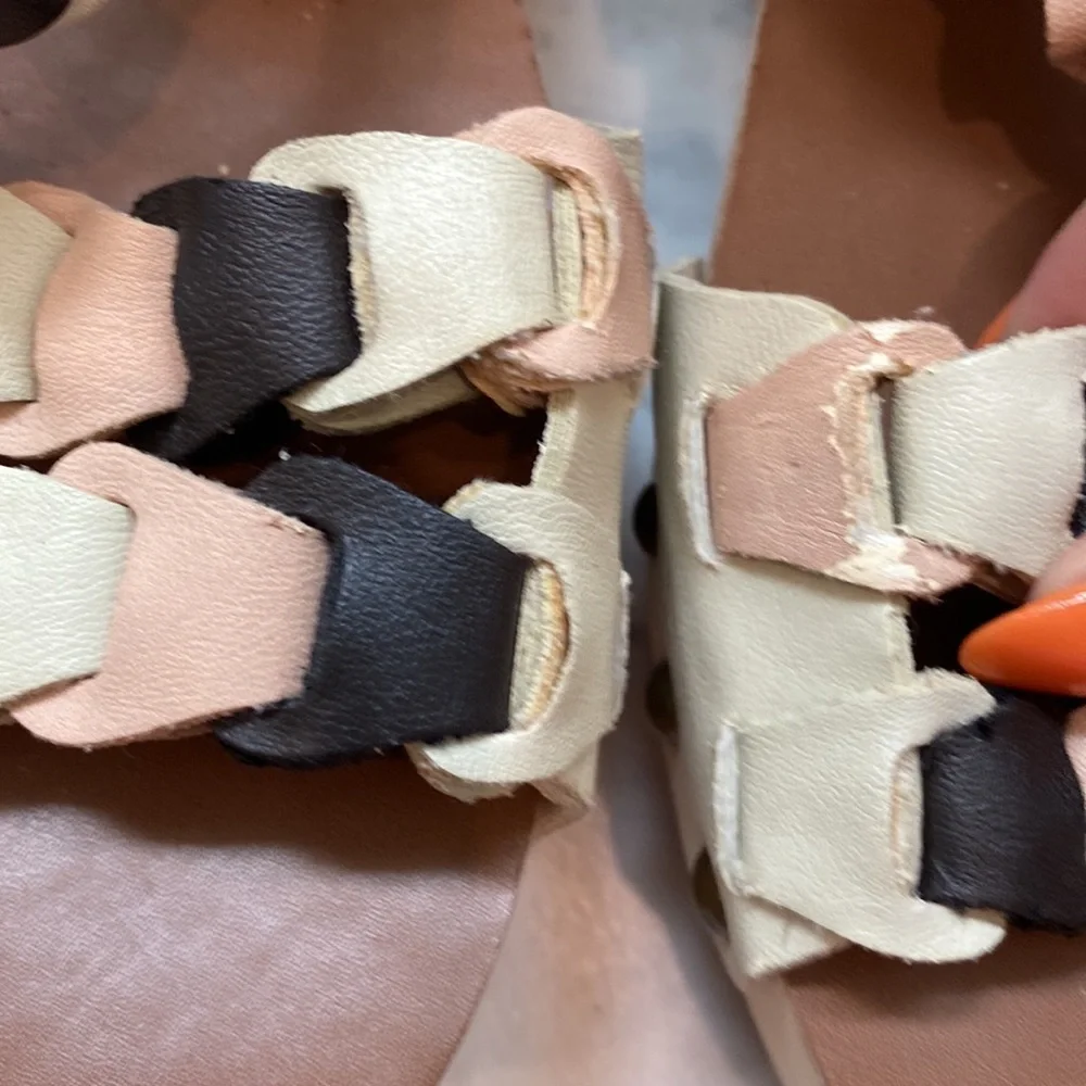 Urban Outfitters Ecote Tri-Color Playform Sandals